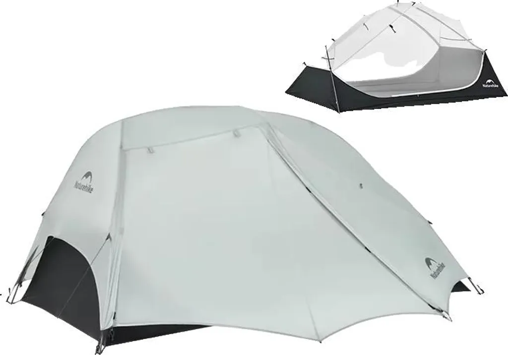 Tente de trekking ultralégère grise imperméable pour 2 personnes - T100