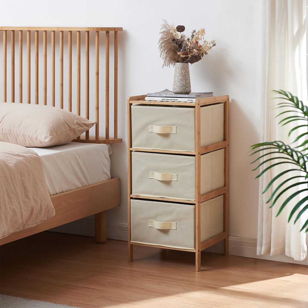 Comò "Maldon" con 3 cassetti in tessuto 79 x 37 x 35 cm Immagine del prodotto 