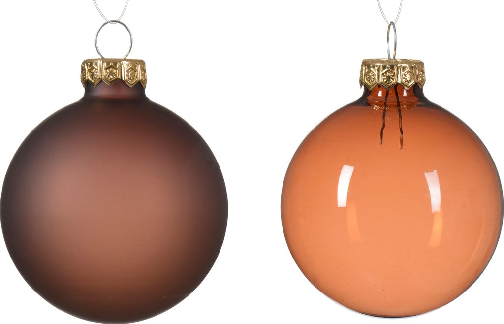 Weihnachtskugeln Glas 6cm x 6 Stück - Espressobraun Produktbild 