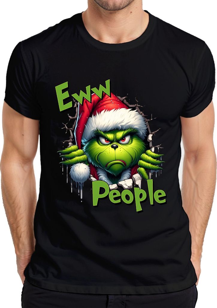 Eww People Grinch Weihnachtsmuffel grimmig lustig Geschenk Herren T-Shirt, Schwarz, XL