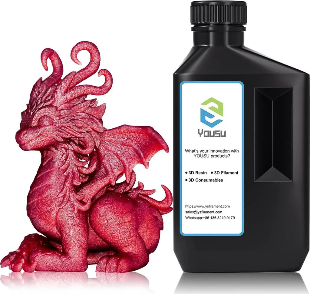 YOUSU Metal Red Resin 1kg - Crea Stampe 3D Leggendarie LCD/DLP