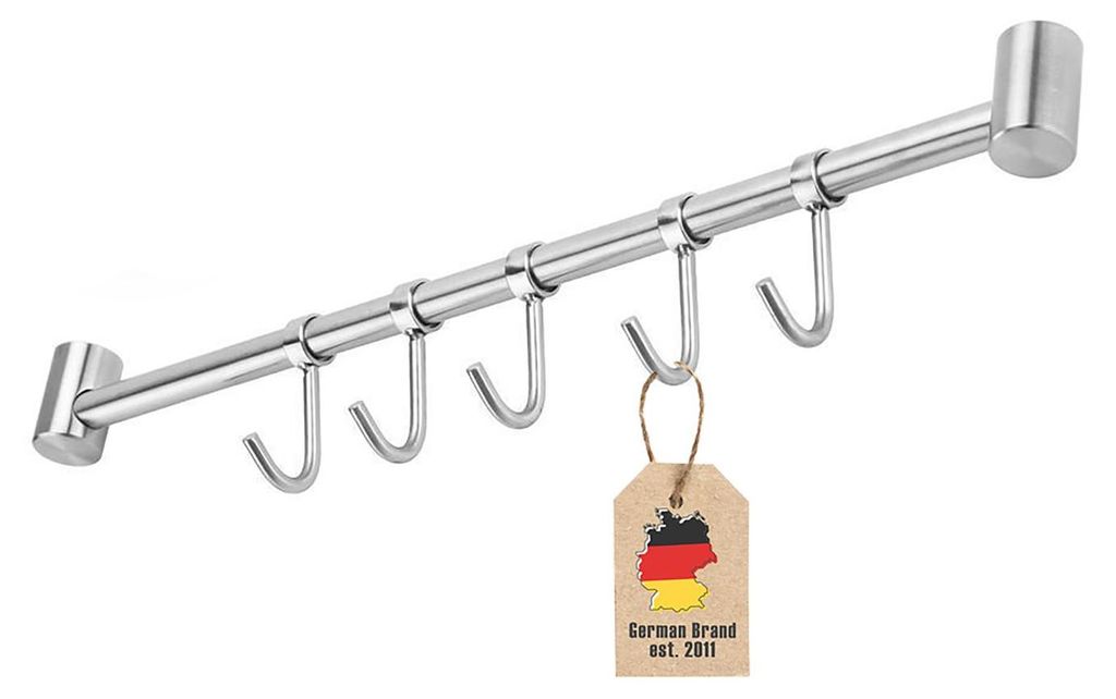 Intirilife acciaio inox cucina appendiabiti con 5 ganci - Immagine del prodotto 