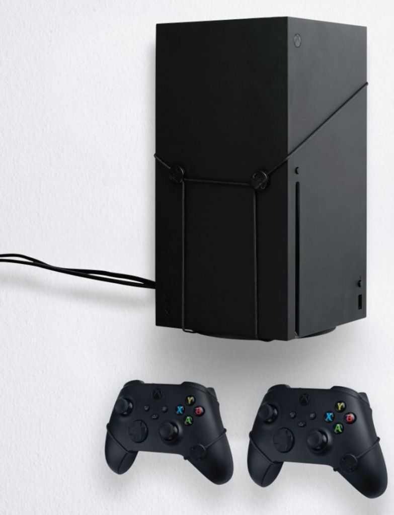 Wall Mount Bundle XBOX Series X Wandhalterung, XSX + 2x Controller, Schwarz