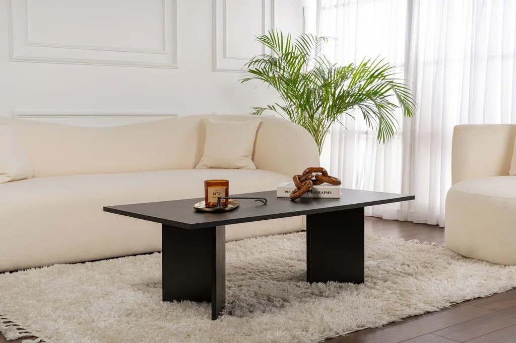 Tavolino Nero Skye Decor Sabin 119x60 - Stile Industrial Moderno - 6