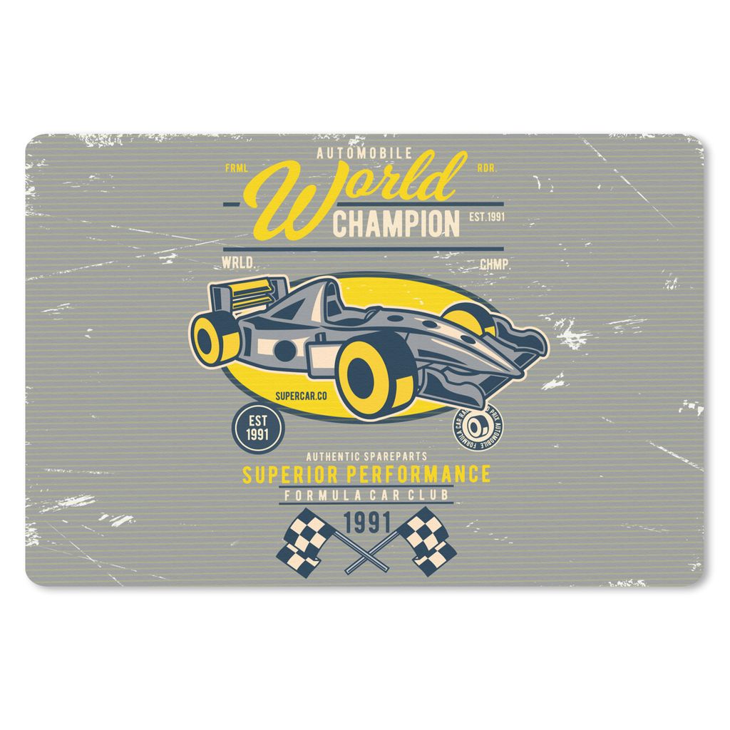 MuchoWow Mauspad Mousepad Rennwagen - Oldtimer - Flagge 27x18 cm - Mousepads - Maus Mat - Pad - Mausunterlage - Büroartikel - Desk Matten
