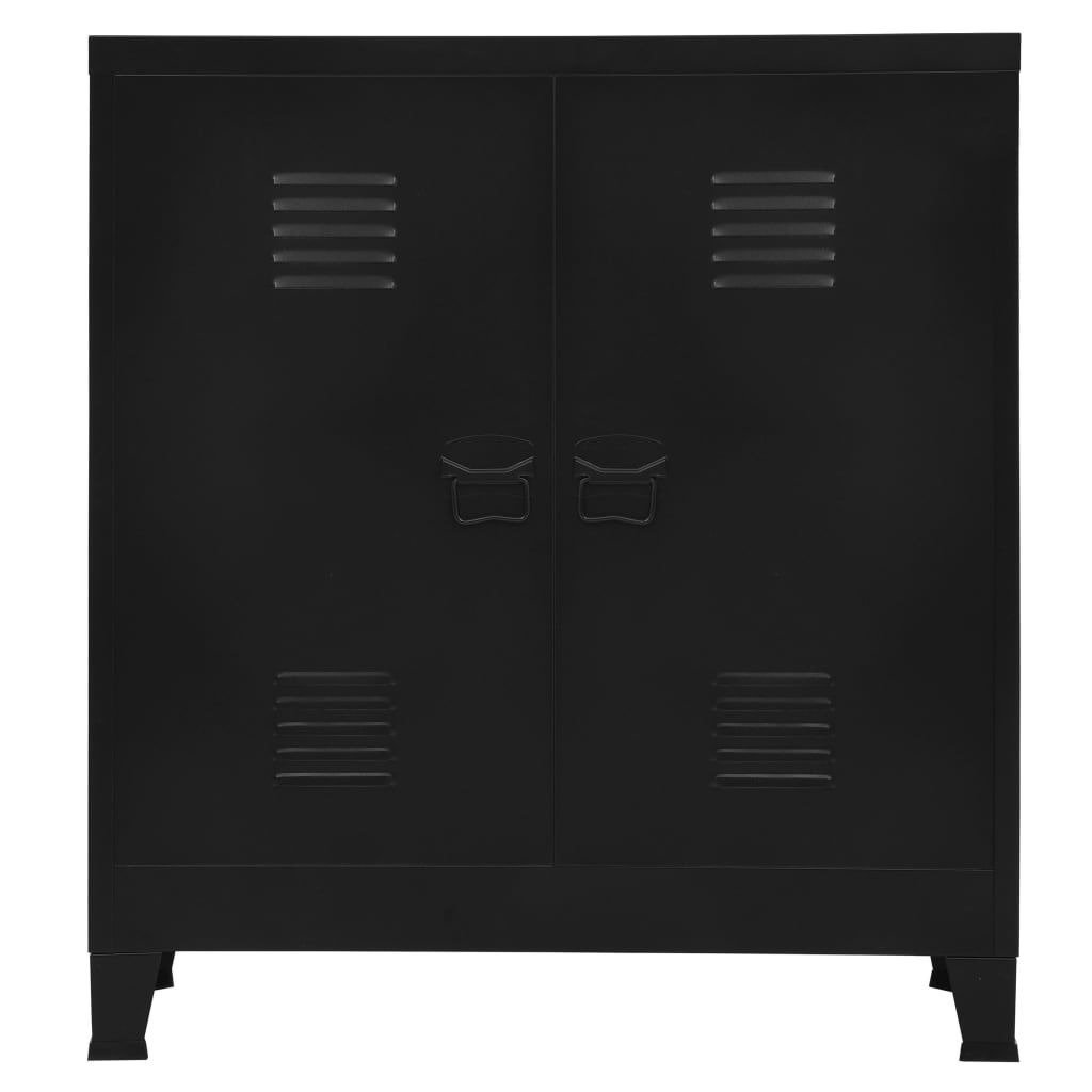 Möbel Lagerschrank Industrial Schwarz 90x40x100 cm Stahl Top8882228