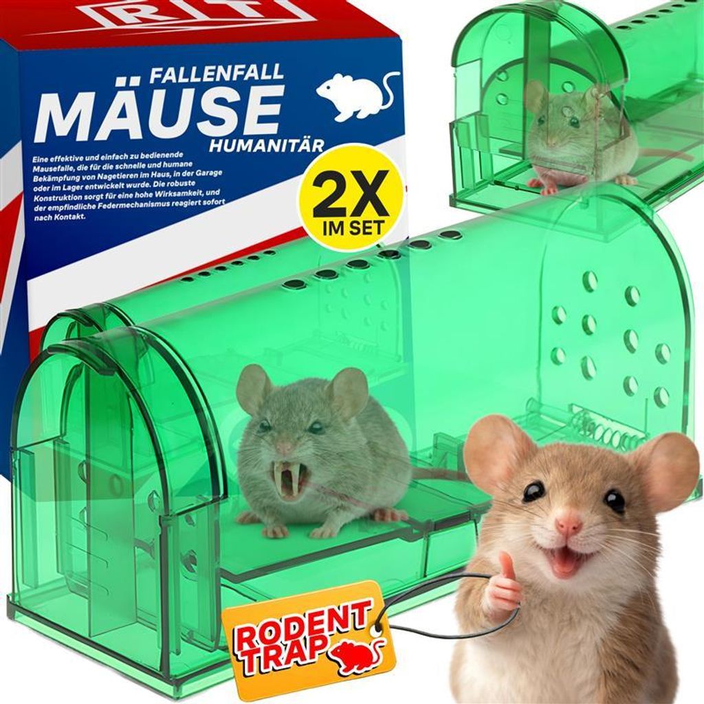 Lebendfalle 2x Set Mausefalle Tierfalle Kastenfalle Produktbild 