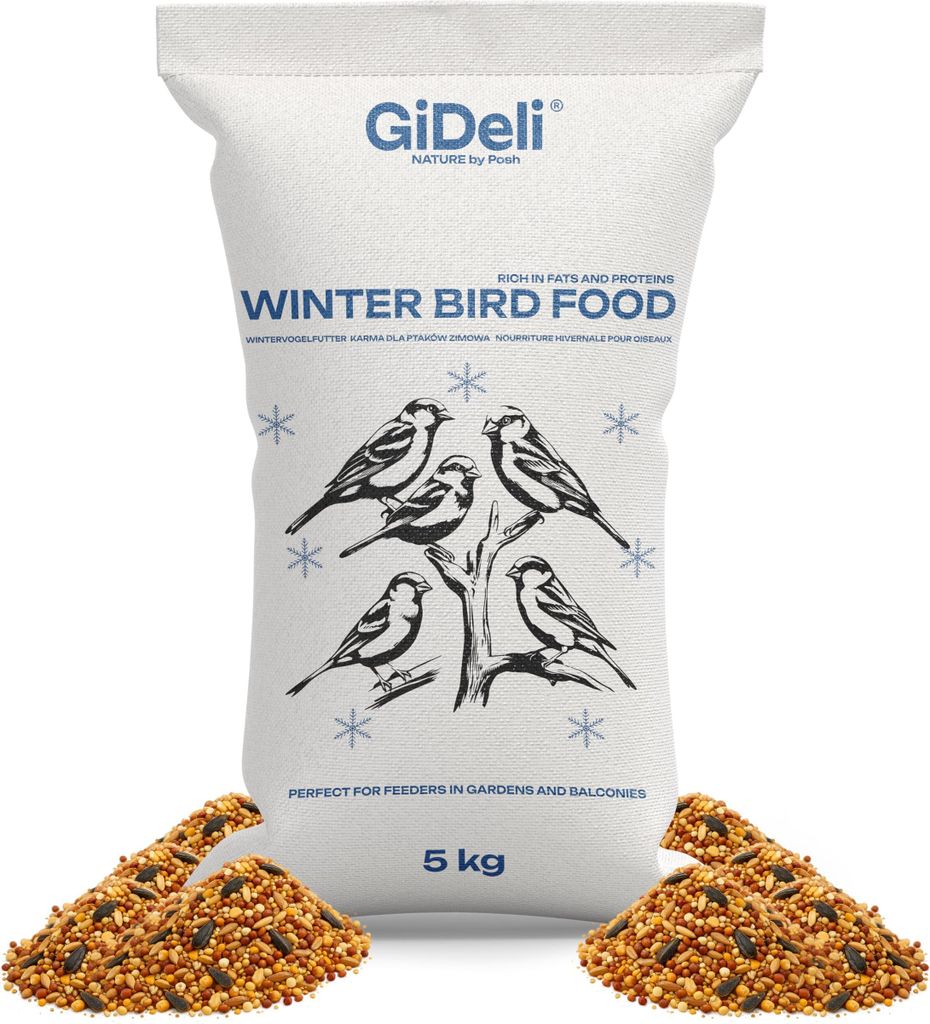 Wildvogelfutter Winter 5kg Streufutter Ganzjährig Meisenfutter Naturmix GiDeli