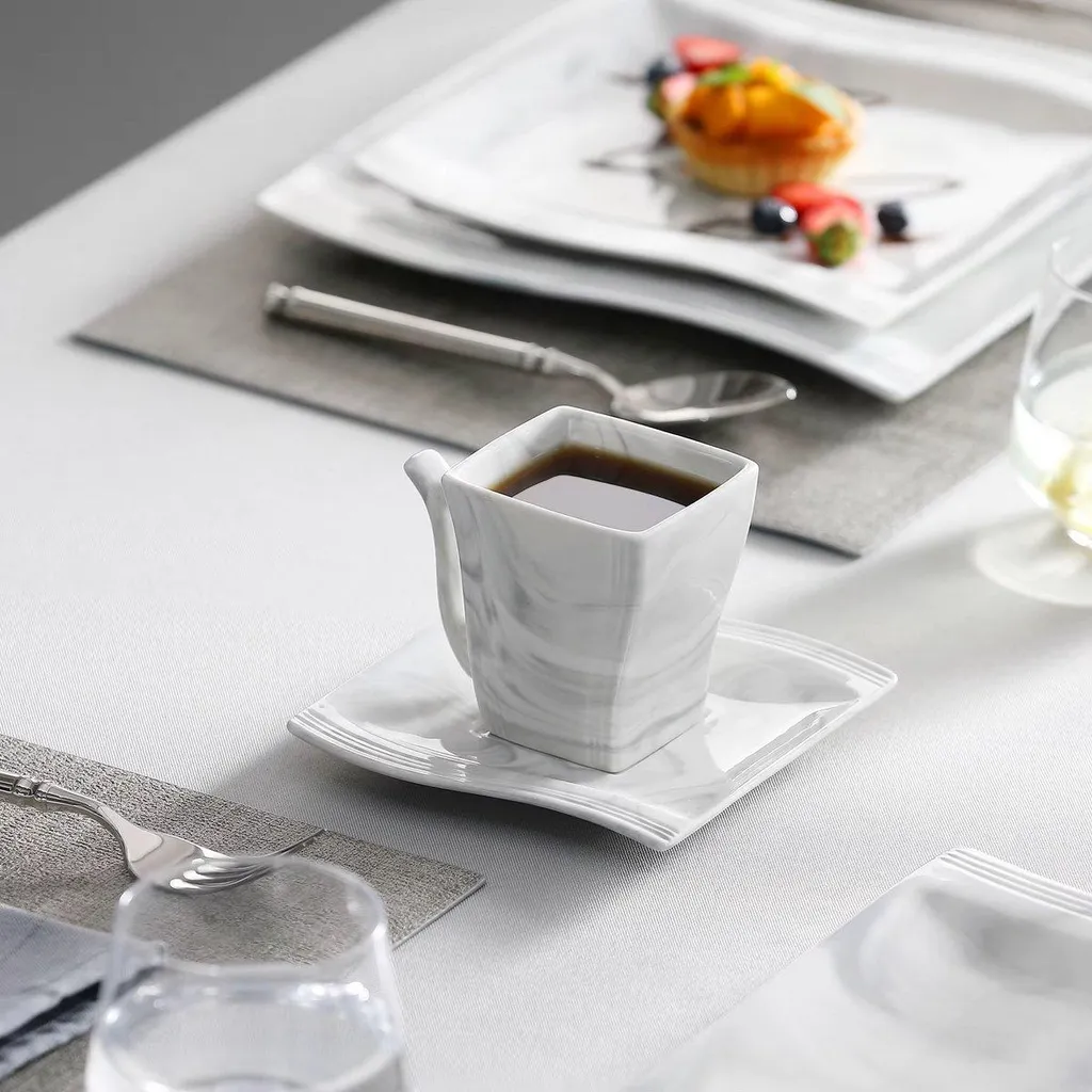 Set Servizio Piatti 30 Pezzi Marmo Ceramica | Best Buy per la Casa - 2