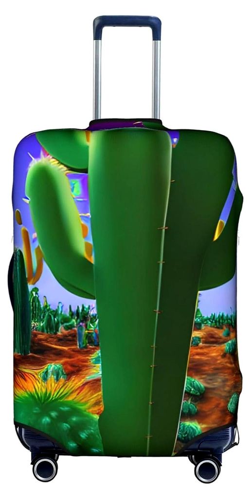 Reisegepäckhülle mit Kaktus-Wüstendruck, elastische Kofferabdeckung, Schutz, für 45,7 - 81,3 cm (18-32 Zoll) Gepäck, Weiss/opulenter Garten, X...