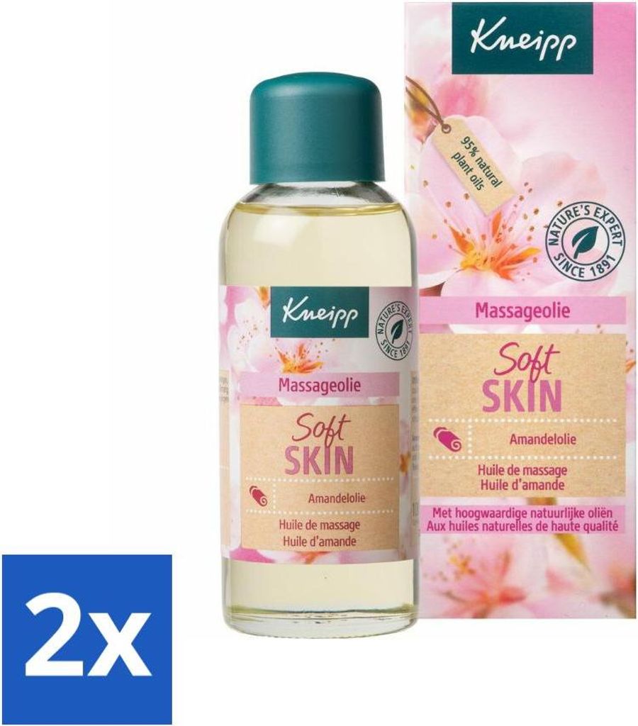 Kneipp - Massageöl - Hautzarte Mandelblüte - Für zarte & geschmeidige Haut - 100 ml - Vorteilspack - 2 Stücke