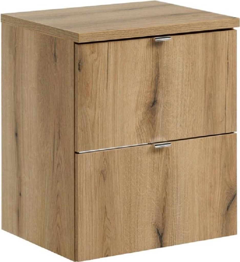 Waschbeckenunterschrank 2 Schubladen mit Arbeitsplatte 50 cm, Nova Oak N BM225 - Evoke Eiche