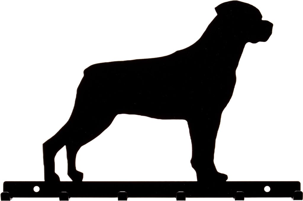 Schlüsselbrett Hakenleiste Motiv Rottweiler Hund schwarz