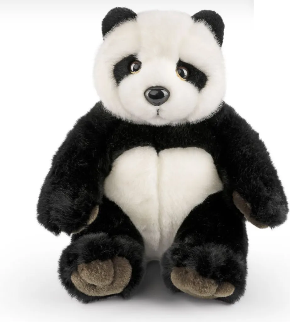 Doudou Panda en peluche douce 20 cm - Jouet d'éveil sans bruit pour bébé