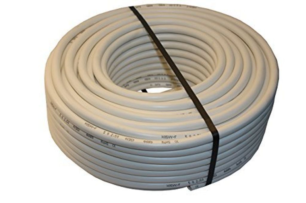 PVC Schlauchleitung H05VV-F 5G2,5 5x2,5 Weiß 10-50m, Länge:10m