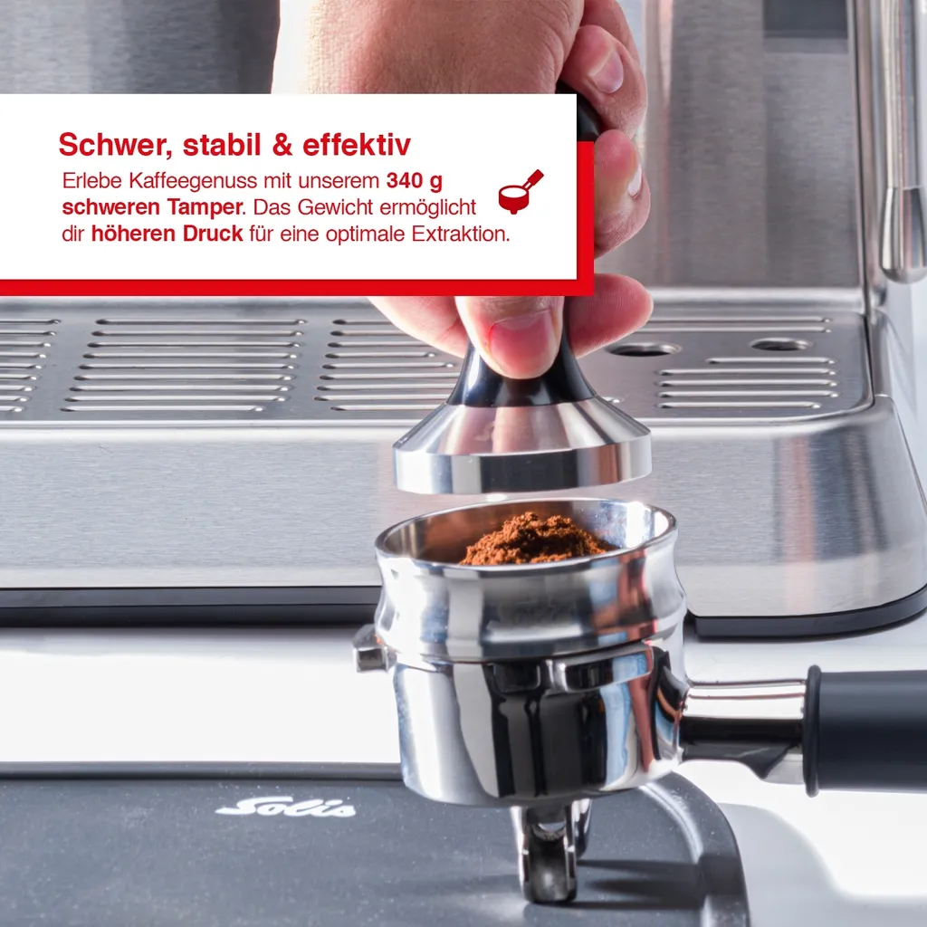 Tasseur 51 mm Solis - Améliorez l'Extraction de votre Espresso Maison