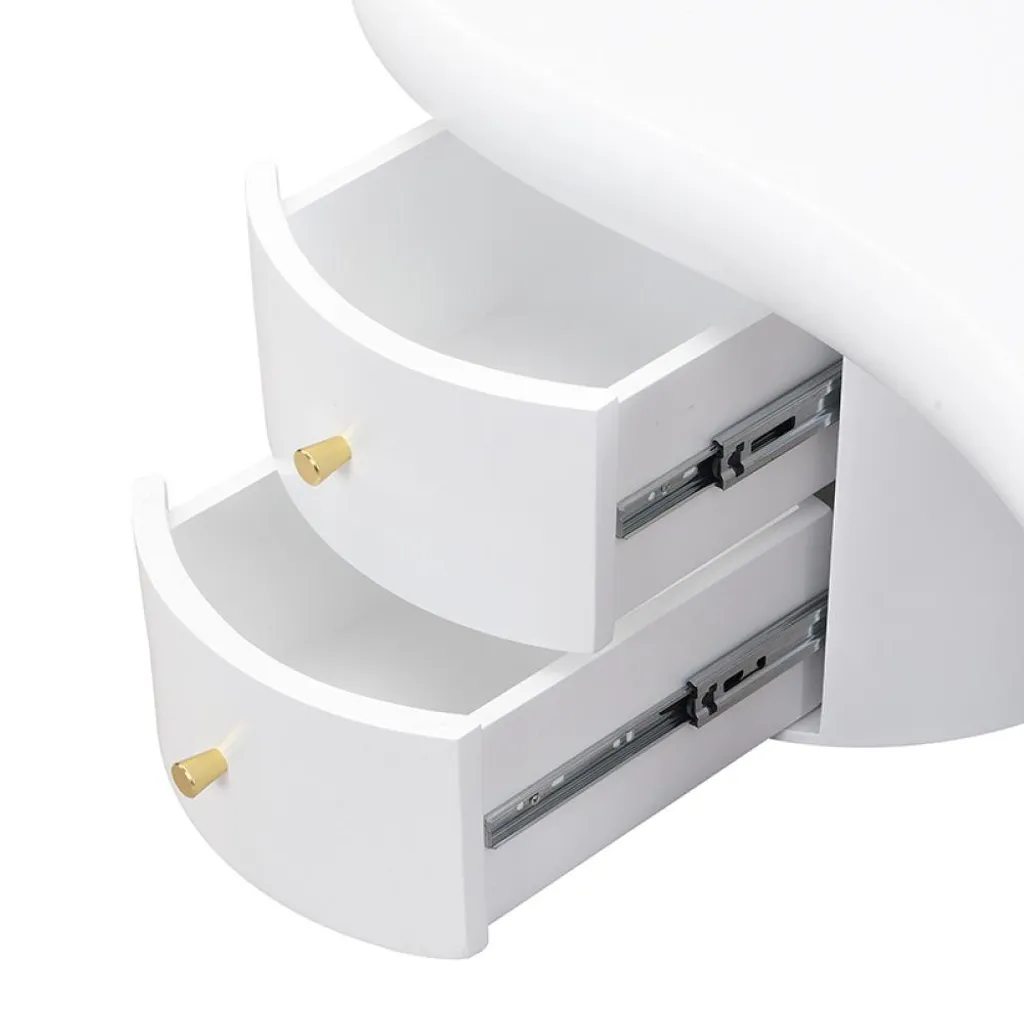 Table basse design en forme de nuage blanche avec rangements intégrés - 4