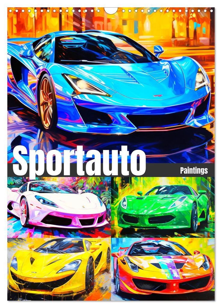 Sportauto Paintings (Wandkalender 2027 DIN A3 hoch), CALVENDO Monatskalender