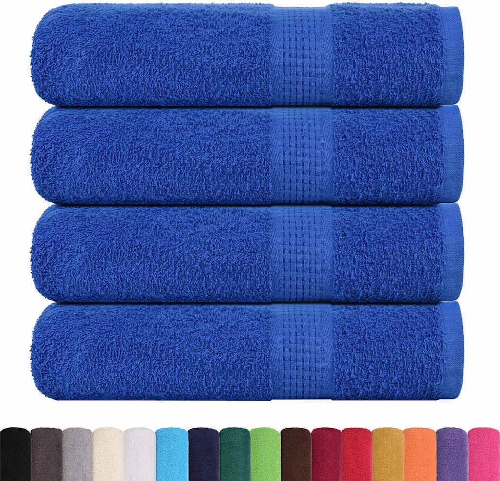 Set 4 Asciugamani Doccia vidaXL FROGN Blu 70x140 cm in Cotone 100%