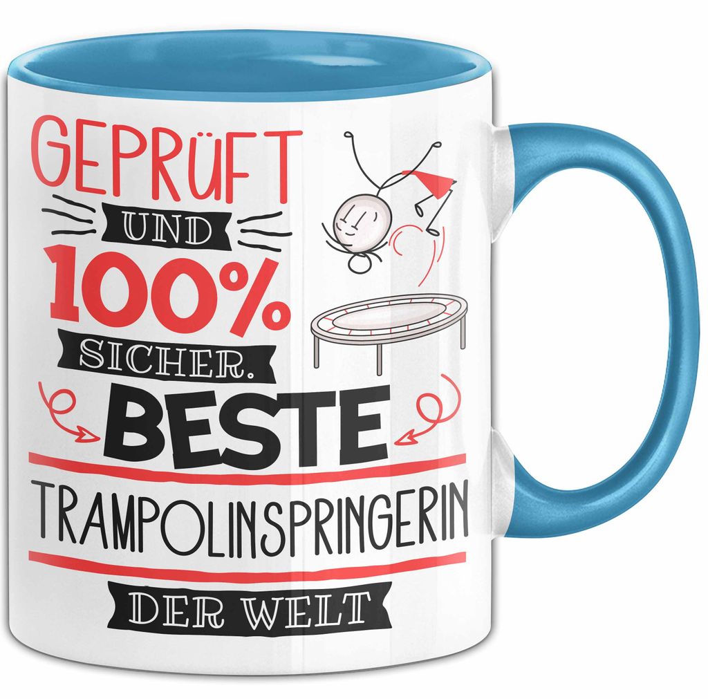 Beste Trampolinspringerin Der Welt Tasse Geschenk für Eine Trampolinspringerin Und Sicher Geschenkidee Geburtstag Weihnachten (Blau)