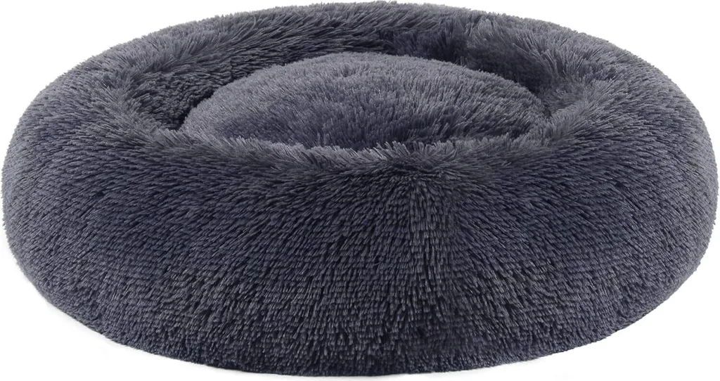 Lettino Cani Feandrea 50cm Grigio Scuro | Cuccia Ciambella Gatti Lavabile