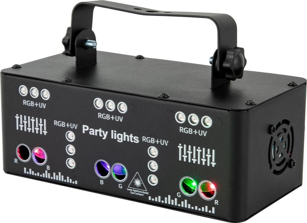 DJ Disco Bühnenlicht - YSH-503 DMX Effektlicht - RGB - 15 LED + 6 Laser - 10 W - EU-Stecker - Solar - Schwarz