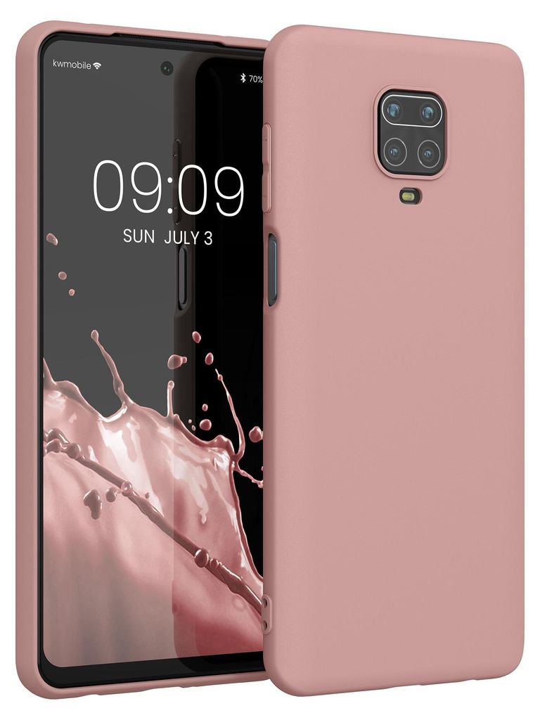 kwmobile Handyhülle für Xiaomi Redmi Note 9S / 9 Pro / 9 Pro Max Hülle - TPU Case - Kabelloses Laden - Schutzhülle Cover in Winter Rose