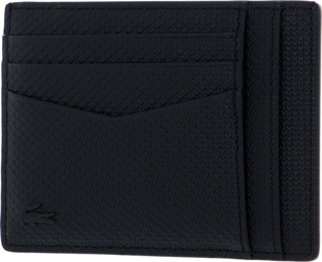 LACOSTE Leder Kartenhalter CC Holder Noir schwarz