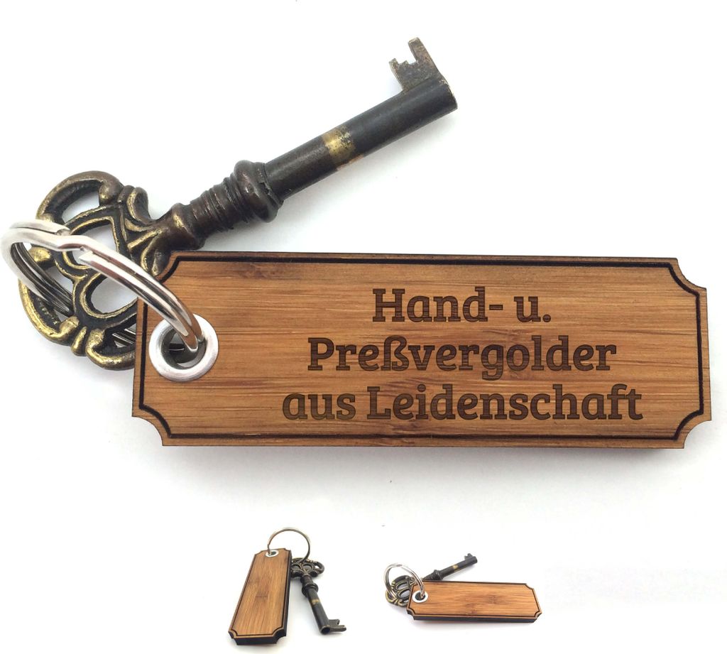 Mr. & Mrs. Panda Glücksbringer Hand- u. Preßvergolder - Bambus - Geschenk, Schlüssel Anhänger, Geschenke, tasche, Schenken, Schlüsselanhänger...
