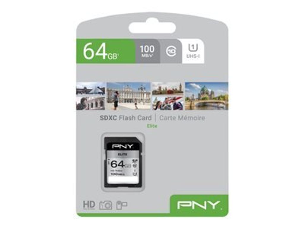 SD XC Card 64GB PNY Elite R100MB/s retail