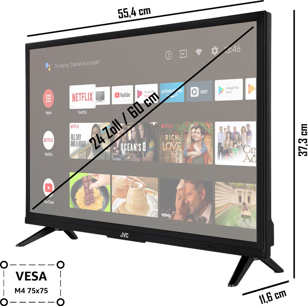JVC LT-24VAH3255 24 Zoll Fernseher / Android TV (HD Ready, Produktbild 3
