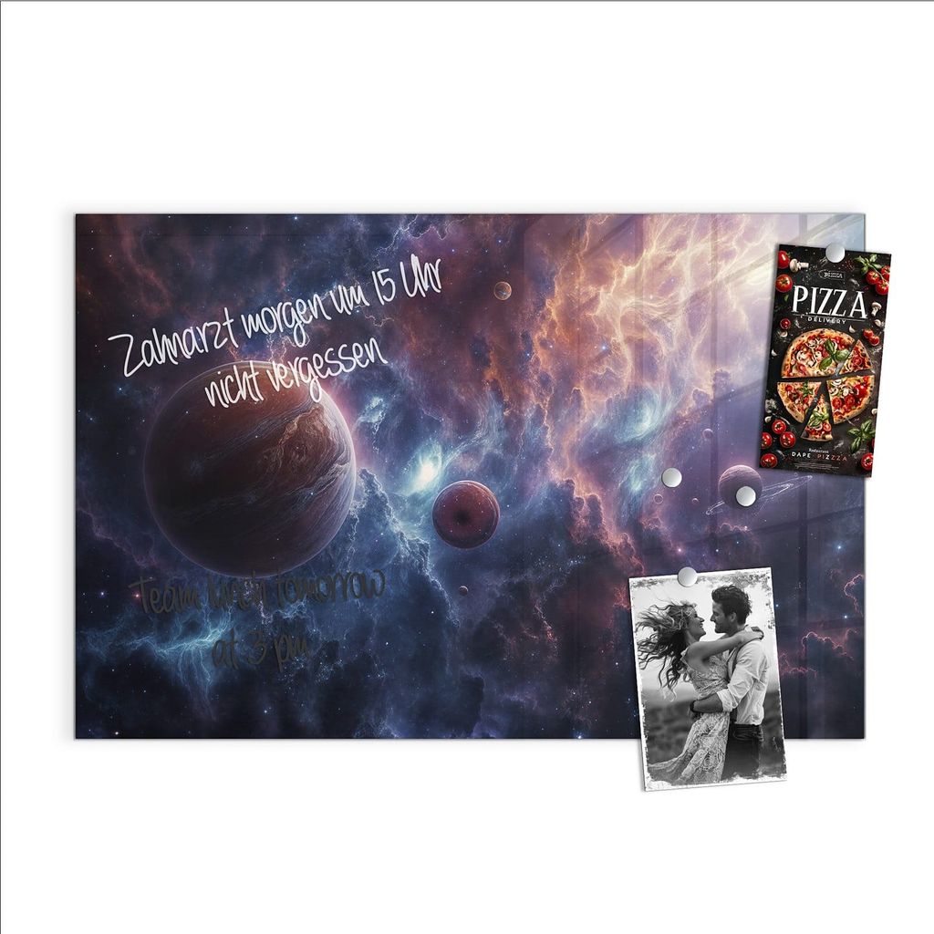 Magnettafel 60x40cm Pinnwand Whiteboard beschreibbar - Galaktische Welten