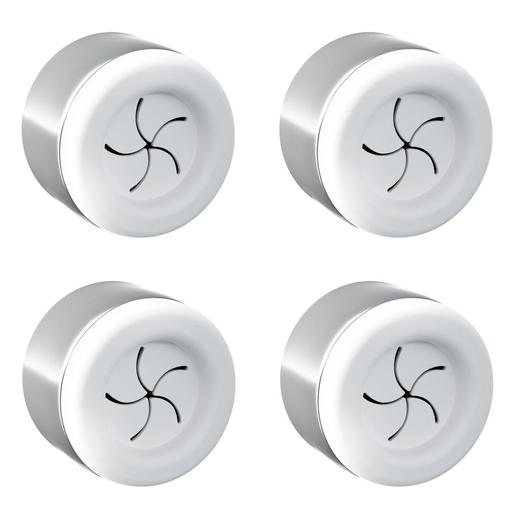 4 Premium Handtuchhalter im Set für Bad, Küche und Haushalt aus Edelstahl - Geschirrtuchhalter - Handtuchhaken - Rund - Chrom - selbstklebend ohn...