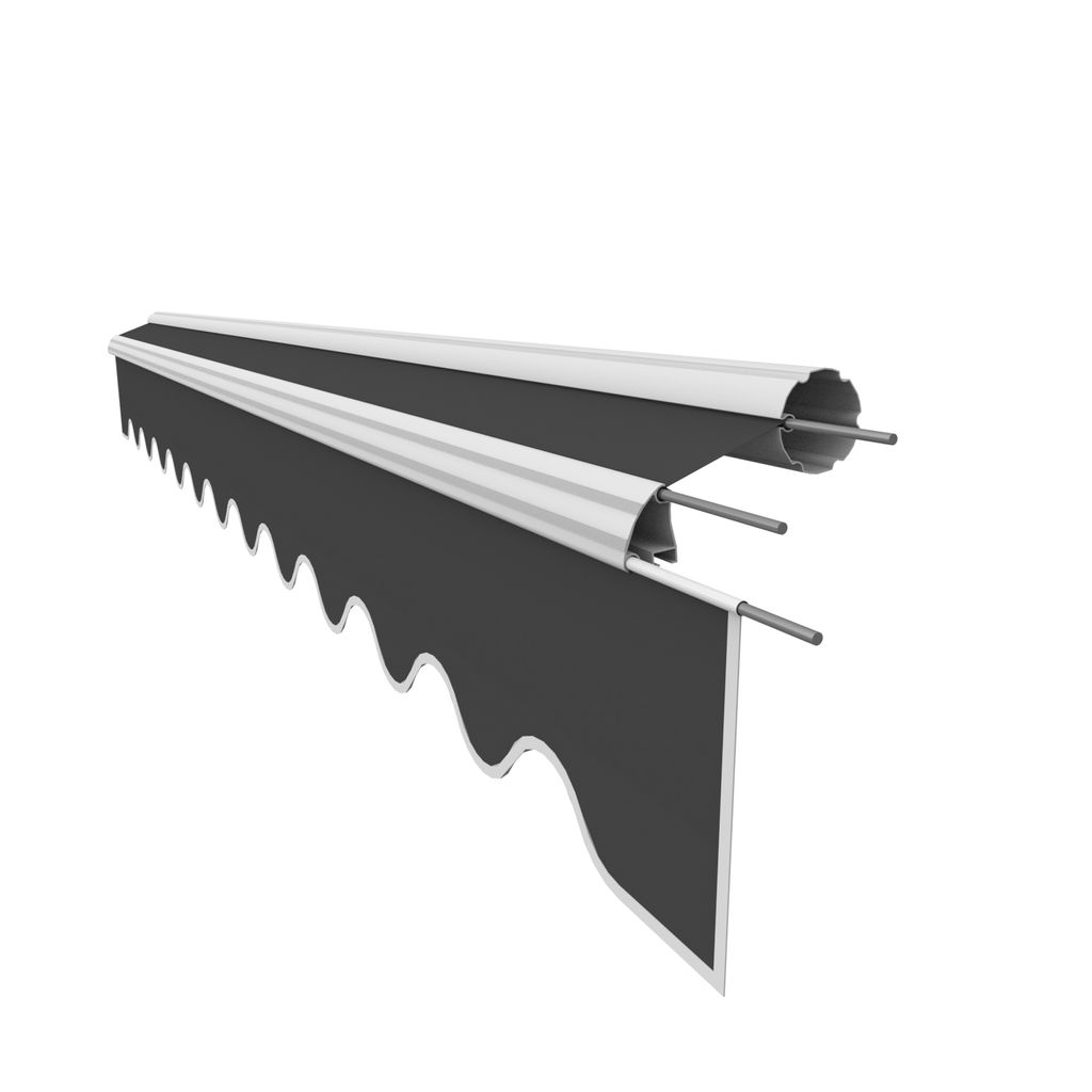 VANA Markisenstoff mit Volant für 3,5 x 3 m Markisen Markisenersatzstoff fertig genäht Maße Bespannung 3,38 x 3 m Volant 3,38 x 0,21 m Design SP...