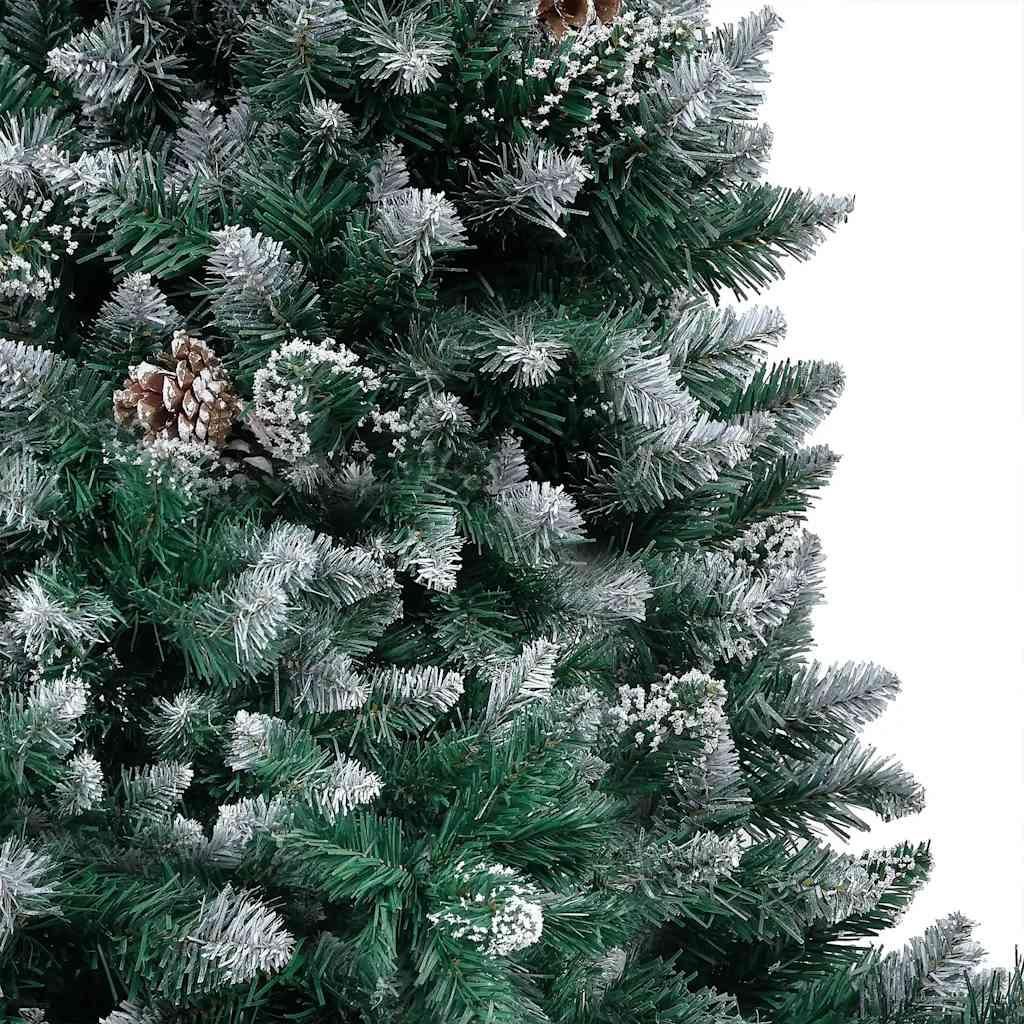 vidaXL Künstlicher Weihnachtsbaum mit LEDs Kugeln Zapfen 180 cm