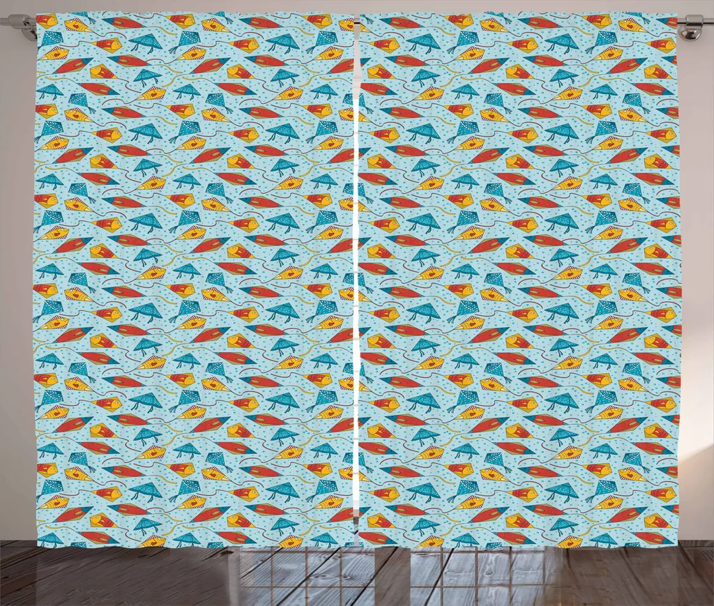 Tende Moderne ABAKUHAUS Pesci Colorati 280x175cm Soggiorno