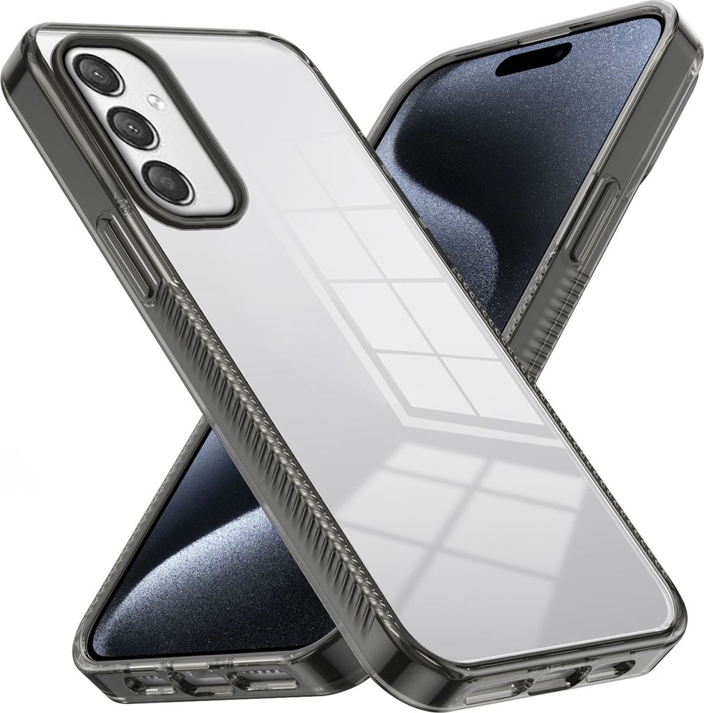 Hülle für Samsung Galaxy A25 Rutschfest Kristallklare Stoßfeste TPU Bumper Handyhülle Schwarz