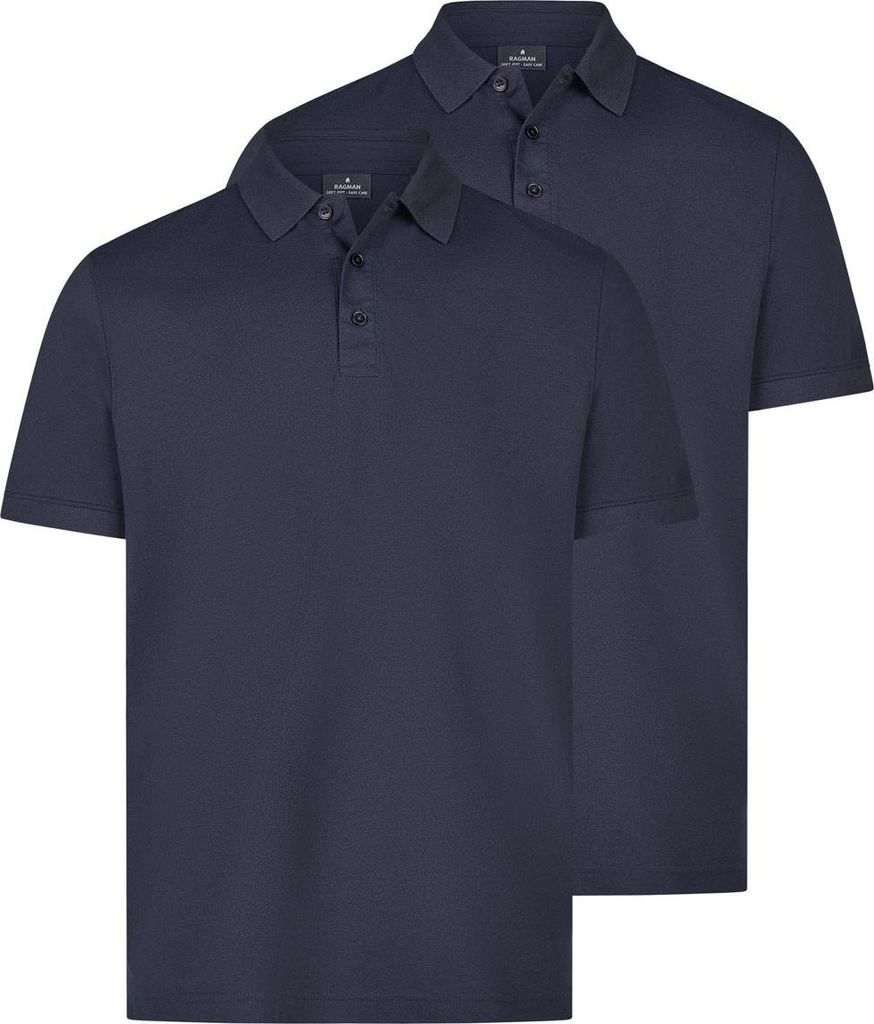 RAGMAN 2er Pack Basic Poloshirt Klassischer Look, Formstabiles Material, Vielseitig kombinierbar