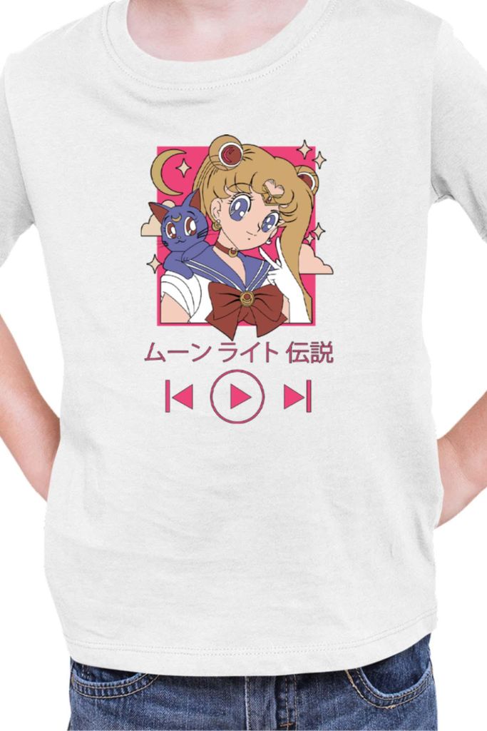 Kinder T-Shirt Japan Manga Anime Comics Animation Sailor Anime Manga Moon 14, 12-13 Jahr - 152 / Weiß