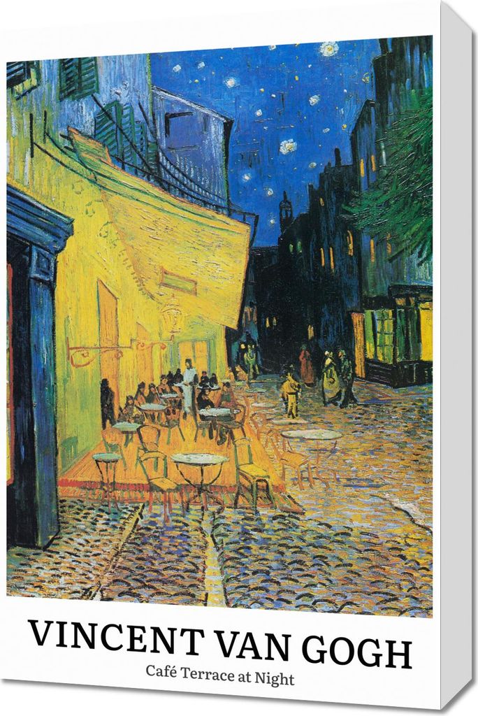 Bild 40x60cm Design Café-Terrasse, Van Gogh Vintage für das Wohnzimmer