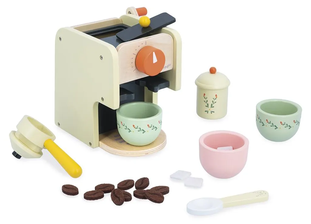 Machine à Café pour Enfant en Bois - Cuisine Jouet Barista Complet