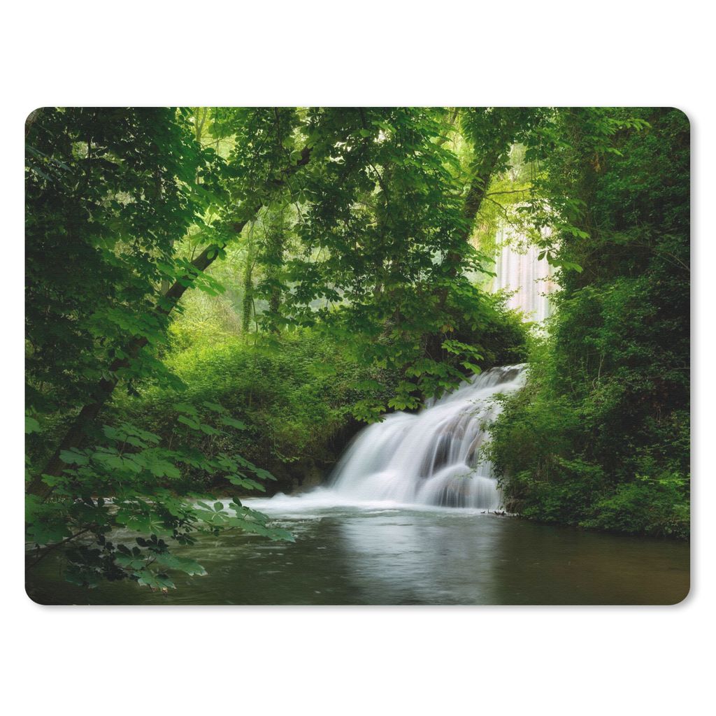 MuchoWow Mauspad Mousepad Wasserfall - Natur - Grün 40x30 cm - Mousepads - Maus Mat - Pad - Mausunterlage - Anti Rutsch