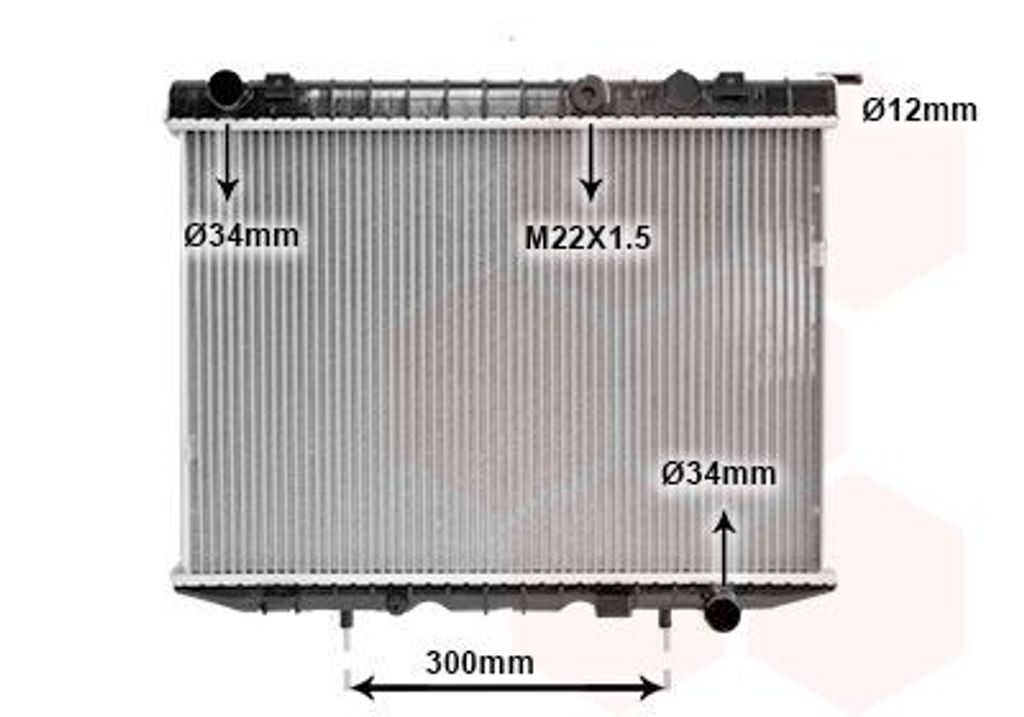 VAN WEZEL 37002337 Kühler Wasserkühler Motorkühler für OPEL Frontera A SUV (U92) Frontera A Sport SUV Cabrio (U92)