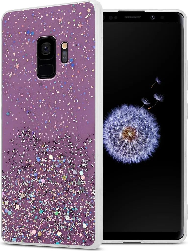 Cadorabo custodia per Samsung Galaxy S9 custodia protettiva in viola custodia del telefono cellulare TPU custodia glitter cover custodia glitter