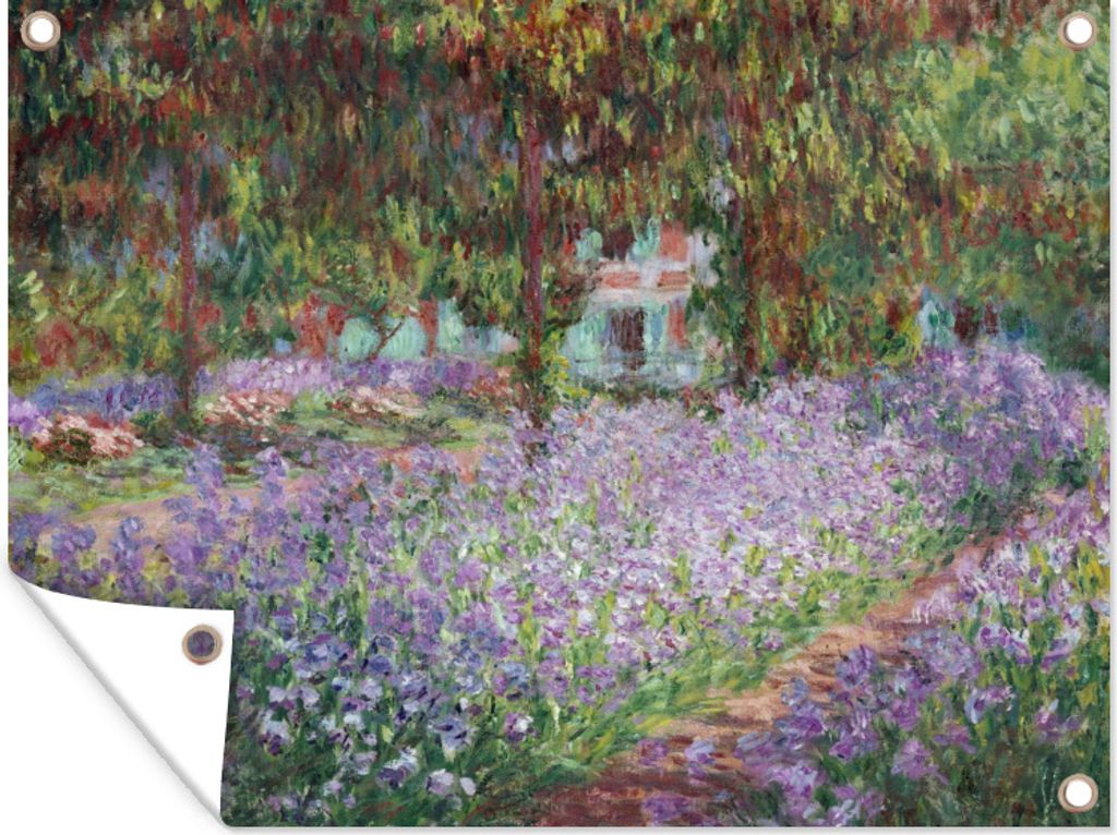 MuchoWow 120x90 cm Outdoor-Poster Gartendeko Sichtschutz Garten Poster für den Garten Der Garten des Künstlers in Giverny - Gemälde von Claude...