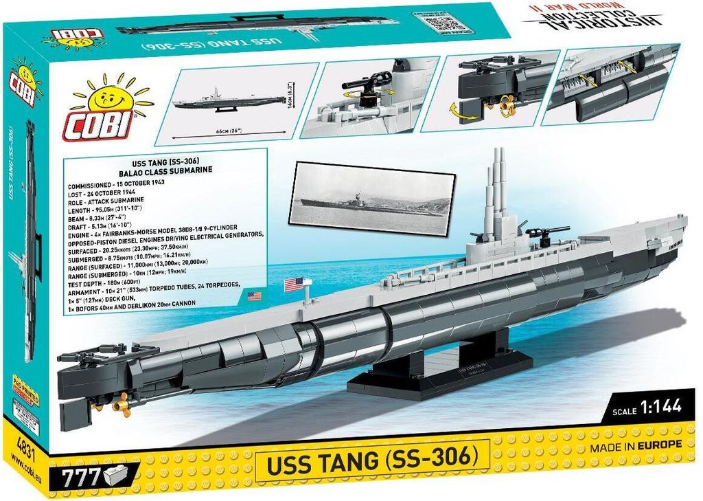 COBI-4831 - Konstruktionsspielzeug - HC WWII USS TANG Obrázek produktu 11