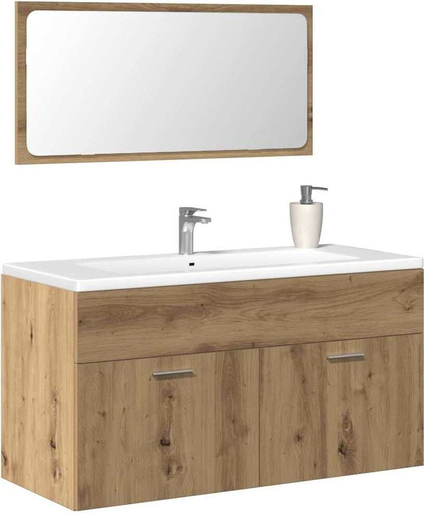 Maison Exclusive - Badschrank mit Spiegel Artisan-Eiche Holzwerkstoff