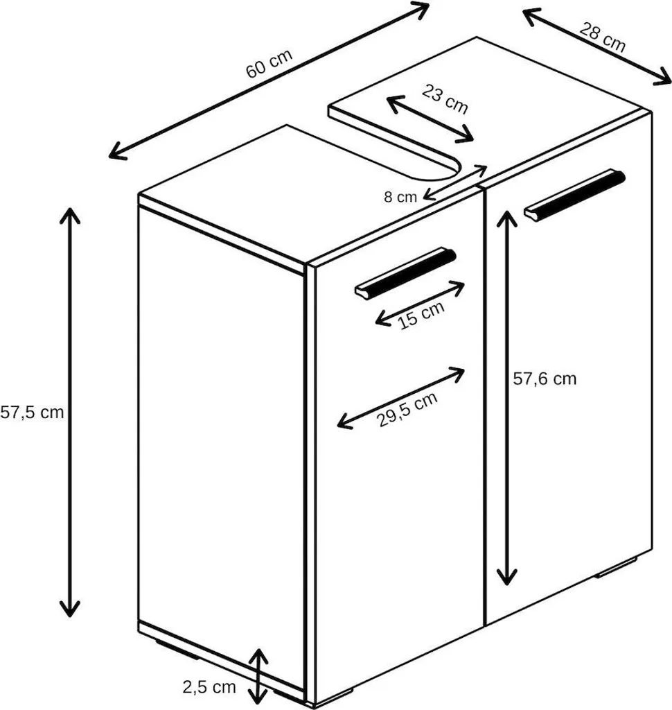 Rangement sous lavabo Jupiter 60 cm vert mat idéal petite salle bain