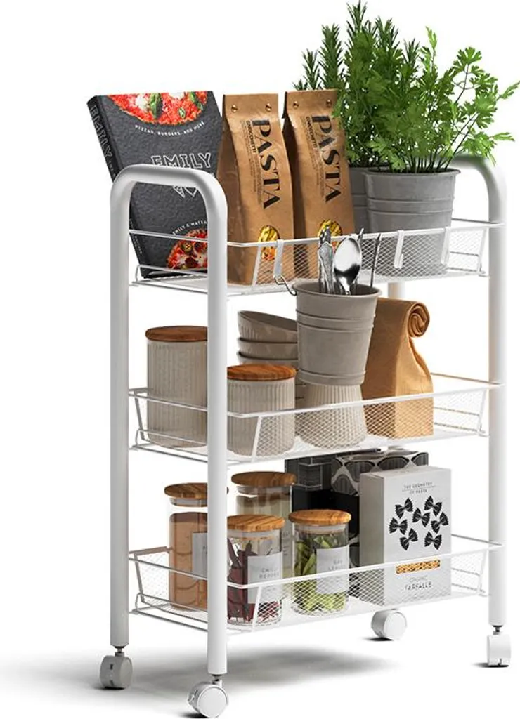 Petit meuble de rangement 3 compartiments Vicco Tarro 45x64cm Blanc - 6