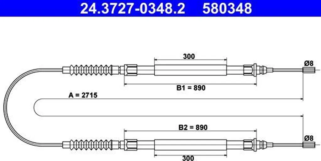 Câble de frein à main ATE 24.3727-0348.2 pour Jumper et Boxer OE 4745V4
